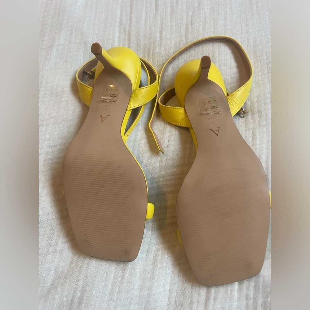 Anthropologie Yellow Heels Sandals - Picture 11 of 12